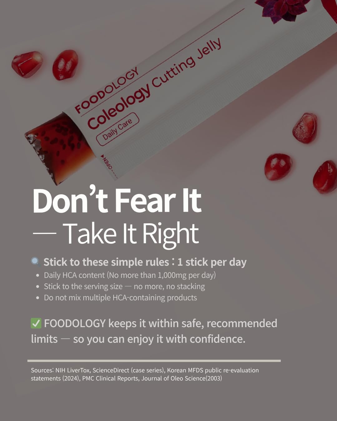 Coleology Cutting Jelly (10 Days) - Garcinia Cambogia (HCA) Jelly Sticks. Delicious Pomegranate Flavored. Chia Seeds, Collagen.