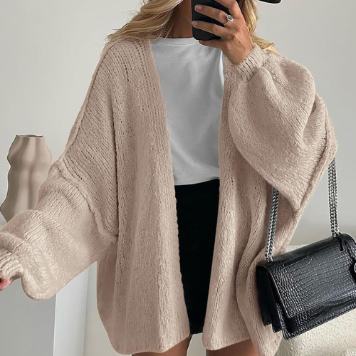Clarevie Oversized Lantern Sleeves Cardigan