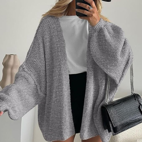 Clarevie Oversized Lantern Sleeves Cardigan