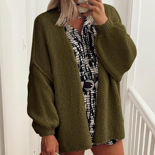 Clarevie Oversized Lantern Sleeves Cardigan