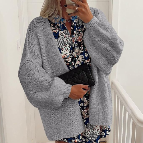 Clarevie Oversized Lantern Sleeves Cardigan