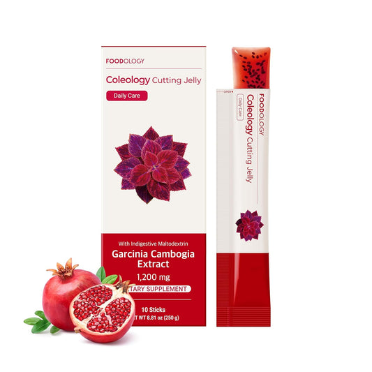 Coleology Cutting Jelly (10 Days) - Garcinia Cambogia (HCA) Jelly Sticks. Delicious Pomegranate Flavored. Chia Seeds, Collagen.